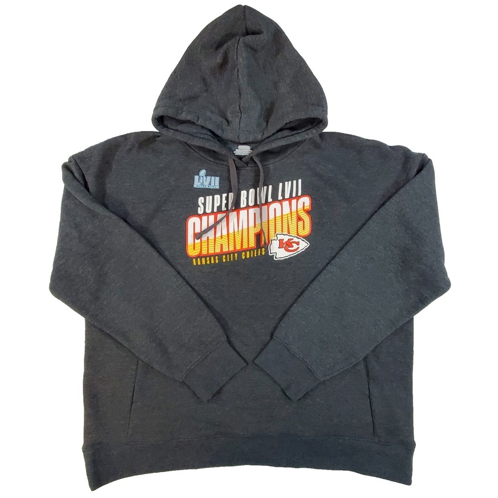 Kansas City Chiefs Super Bowl LVII Champions Hoodie Fanatics Men's XL Gray